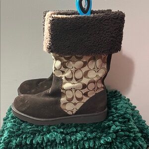 Coach Brown and Tan Winter Boots